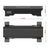 Image showing two black ATX® Calf Block pads, perfect for enhancing your workout space. The longer pad measures 70 cm in width, ideal for calf exercises. The shorter pad is 18.5 cm high and 38 cm wide, placed side-by-side for easy comparison.