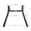 Image of the ATX® Wall Mounted Dip Bars, featuring dimensions of 475 mm in width at the top, 470 mm across the horizontal bar, and 710 mm at the base. The entire setup stands at a height of 600 mm and includes dip bars with black grips on both sides for versatile workout options.