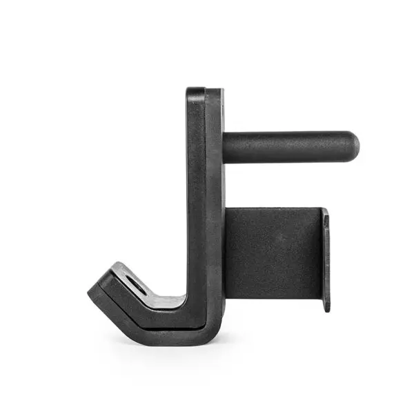 The ATX® PRX J-Hooks V 60mm is a black metal object featuring an L-shaped design with a cylindrical peg and flat rectangular base, set against a plain white background.