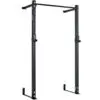 The ATX® Wall Mounted Squat Rack features adjustable height, sturdy metal construction, and multiple holes for customization in sleek black. Ideal for home gym and fitness training.
