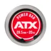 Image of a round metal weight plate with a red center, labeled 20 kg, designed for use with the ATX® Olympic Power Barbell featuring center knurling to ensure a secure grip during intense workouts.