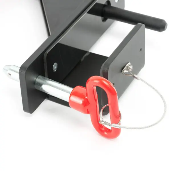 Close-up of the ATX® Mono Lift, featuring a black metal clamp with a red handle and silver wire. Designed for securing or adjusting objects, its threaded design ensures stability, while the red handle and silver wire enhance grip and support.
