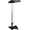 The ATX® Wall Mounted Lat Pulldown, sporting a sleek black and silver design with the ATX brand name prominently displayed, is a versatile winch featuring a tall vertical structure and a horizontal arm with a cable-attached hook. Its base includes mounting components and a chain, reminiscent of similar systems.