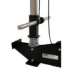 Close-up of the ATX® Wall Mounted Lat Pulldown's adjustable components, showcasing a metal handlebar and spring mechanism. The ATX brand label is clearly visible, highlighting the machine's maximum load capacity of 110 kg (242 lbs).