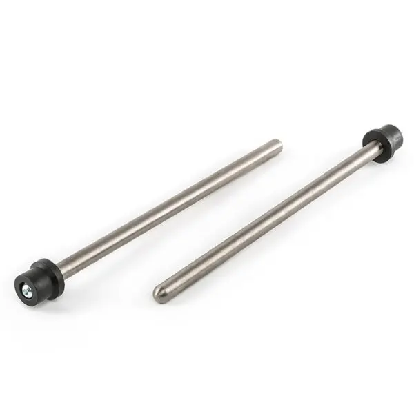 Two cylindrical Resistance Band Pegs, one longer than the other, with black caps featuring a small round detail on one end.