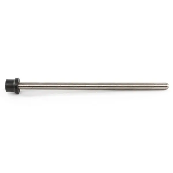 A Resistance Band Peg with a long, cylindrical metal body and a black flat end, isolated on a white background.