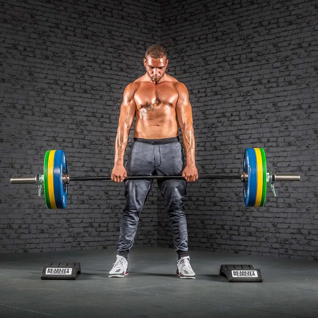 Man performing a deadlift.