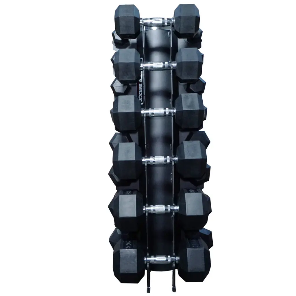 Compact hex dumbbell set