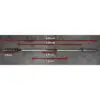 The 7ft Olympic Barbell Thrust Bearings 1500lbs features red-labeled measurements: a total length of 185cm, handle sections of 129cm, two outer sections of 25cm each, and inner sections at 29cm. It is shown resting on a concrete floor.