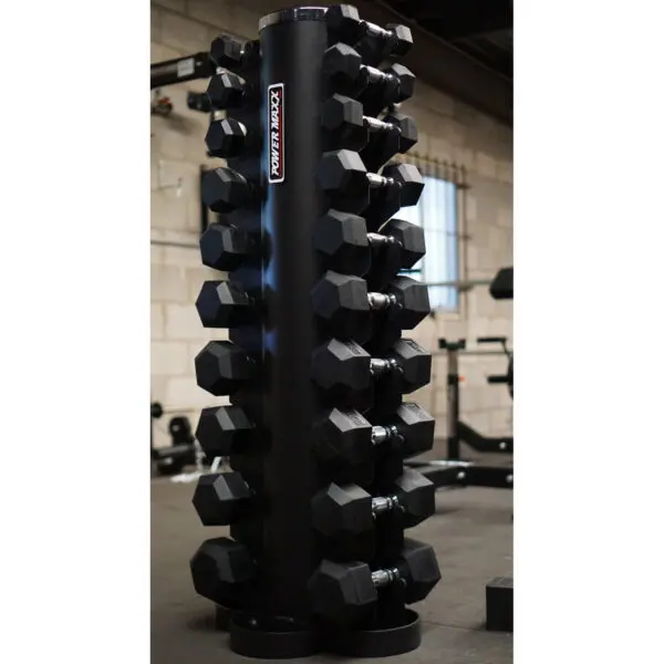 3kg to 15kg Rubber Hex Dumbbell Set - Image 4