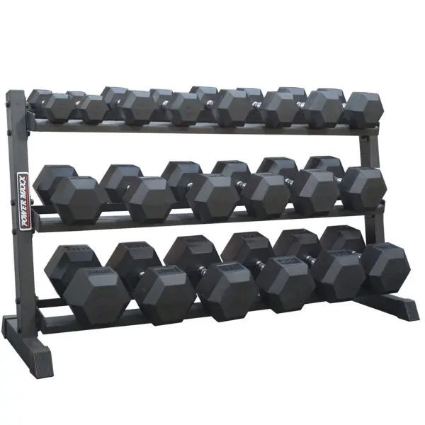 5kg - 50kg Rubber Hex 10pr with Rack