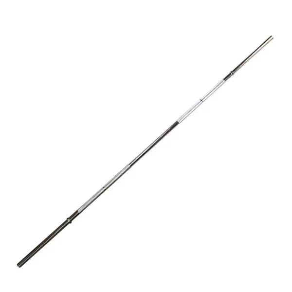 The Power Maxx 8 Barbell Holder is a long, steel bar with knurled grips and weight plate sleeves on each end, designed for weightlifting exercises. The background is plain white.