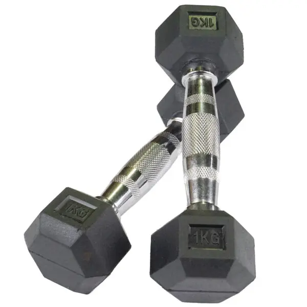 1kg to 20kg Rubber Hex Dumbbells - Image 5