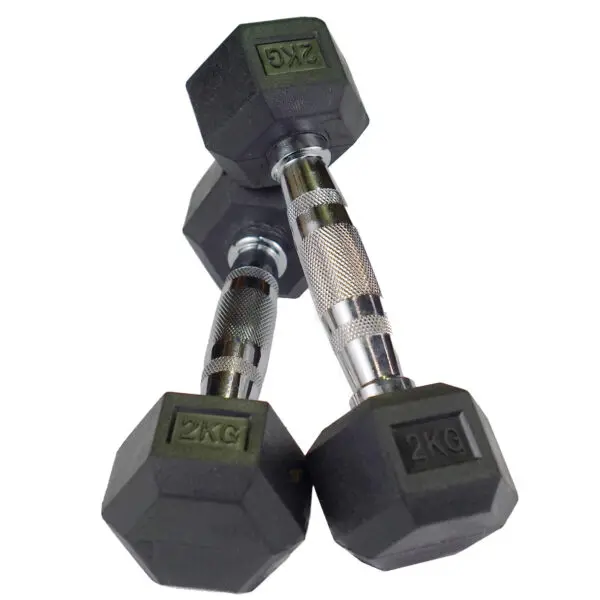 1kg to 20kg Rubber Hex Dumbbells - Image 6