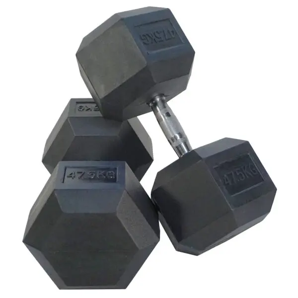 47.5kg Rubber Hex Dumbbells (Pair)