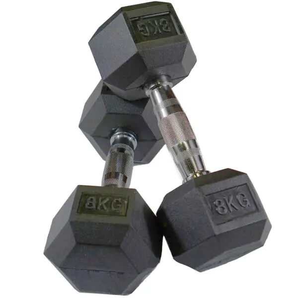1kg to 20kg Rubber Hex Dumbbells - Image 12