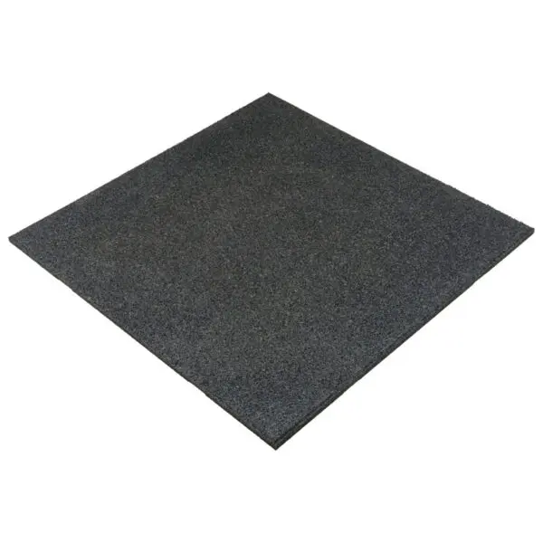 A square piece of Gymfloor® dark gray rubber matting, 20mm thick with a textured surface, displayed on a white background.