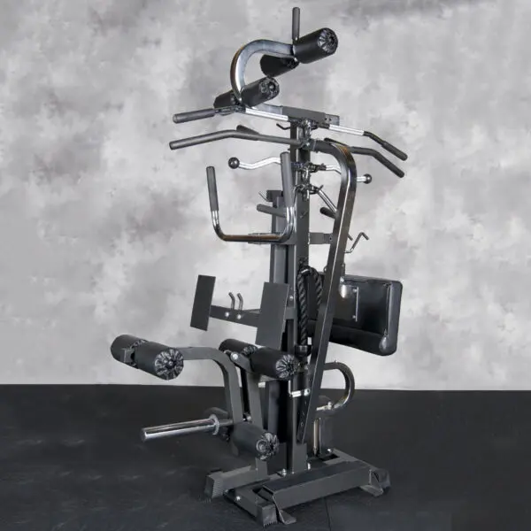 Ironmaster Super Bench Attachment stand decked out with all the attachments