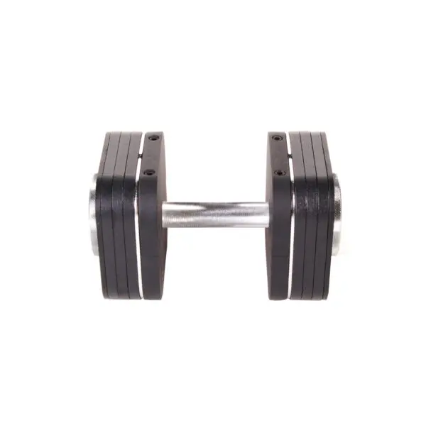 The Ironmaster Heavy Handle Kit showcases a sleek, modern design with multiple weight plates stacked on each end and a metallic handle, all set against a white background.