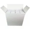 An open white cardboard box containing four neatly arranged smaller chalk boxes, viewed from above, with the flaps folded outward. The plain white background emphasizes the clean and minimalistic design. Perfect for organizing gym chalk for your next workout session.