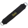 The Spud Inc Heavy Duty Ankle Cuff is a black padded handle with metal rings at both ends, resembling an ankle cuff. It features a yellow Sundaze logo patch in the center.