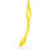 A yellow Spud Standing Oblique Strap hangs vertically against a plain white background, crafted from woven fabric, twisted at multiple points with loops at each end.