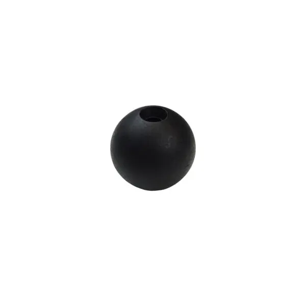 A solitary Gym Cable Ball 25mm, black and spherical with a small top hole, set against a white background.