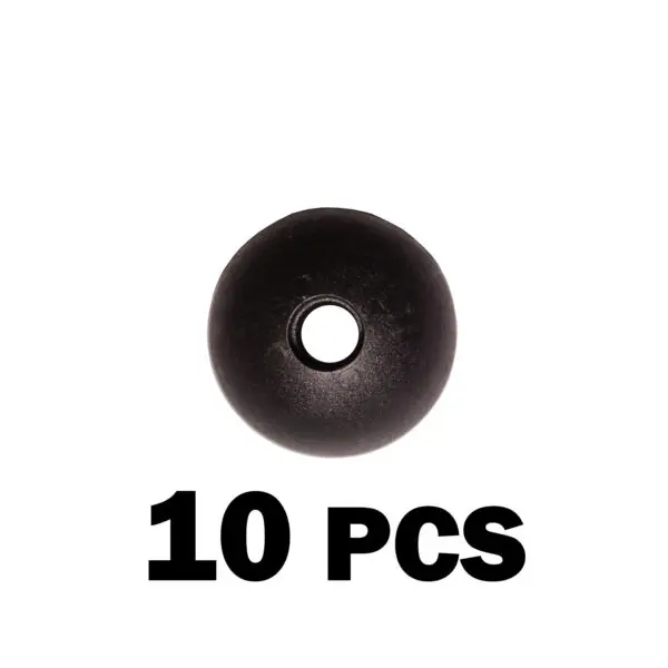 The Gym Cable Ball 25mm, a black circular bead with a central hole viewed from above, is shown against a plain white background. The text 10 PCS is displayed beneath it, indicating a pack of ten pieces.
