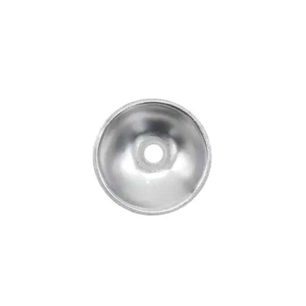 The Gym Cable Ball Shield, featuring a metallic, concave circular design with a small central hole like a shallow dish or reflector, is centered against a white background.