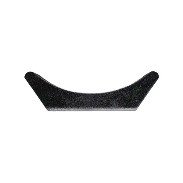 A black, curved Cable Pulley 90mm with a textured surface and crescent-like shape is set against a plain white background.