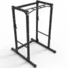 The ATX® Power Rack 610 195cm is a black metal power rack designed for low ceilings, featuring a pull-up bar, adjustable weight rack positions, and a sturdy base, ideal for strength training and weightlifting in compact spaces.
