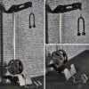 A brick wall forms the backdrop for gym equipment equipped with a cable pulley system, complete with handles and weight plates. The ATX® Wall Mounted Lat Pulldown is displayed with its robust metal frame, captured from multiple angles to showcase its versatile structure and attachments for a wide range of workouts.