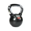 A black kettlebell featuring a shiny silver handle, labeled Power Maxx 4kg on the front.