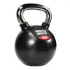 A black Power Maxx kettlebell with a shiny metallic handle features a front label displaying POWER MAXX and 32 in red.