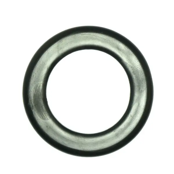 A top-view of a Gym Rubber Stopper 48mm featuring a smooth, metallic sheen and central hole against a plain white background.