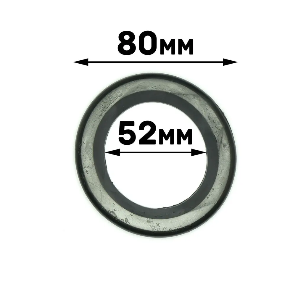 The Gym Rubber Stopper 52mm is a circular metal ring with an outer diameter of 80mm and an inner diameter of 52mm, displayed against a plain white background.