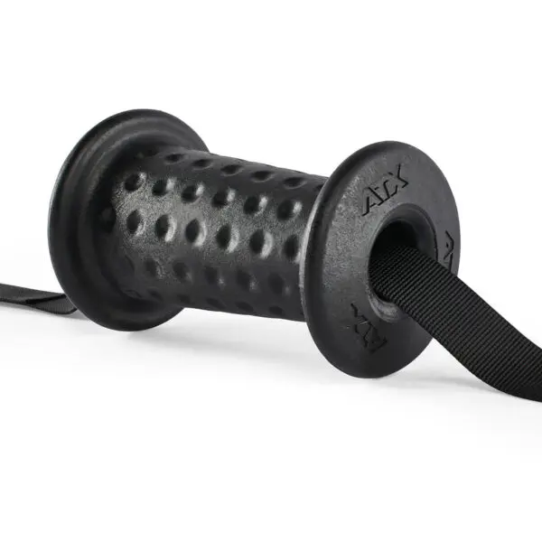 The ATX® Conic Fat Grips, in black with a textured hand grip and strap threaded through, are displayed against a white background.
