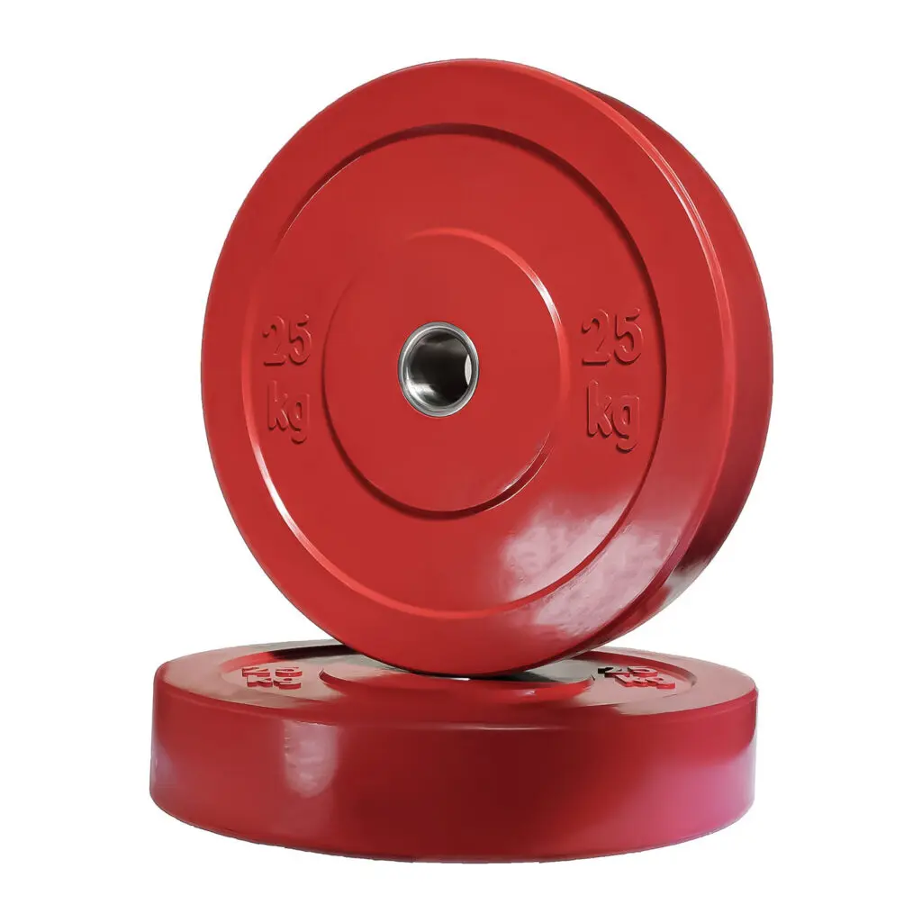 Red 25kg solid rubber bumper plate