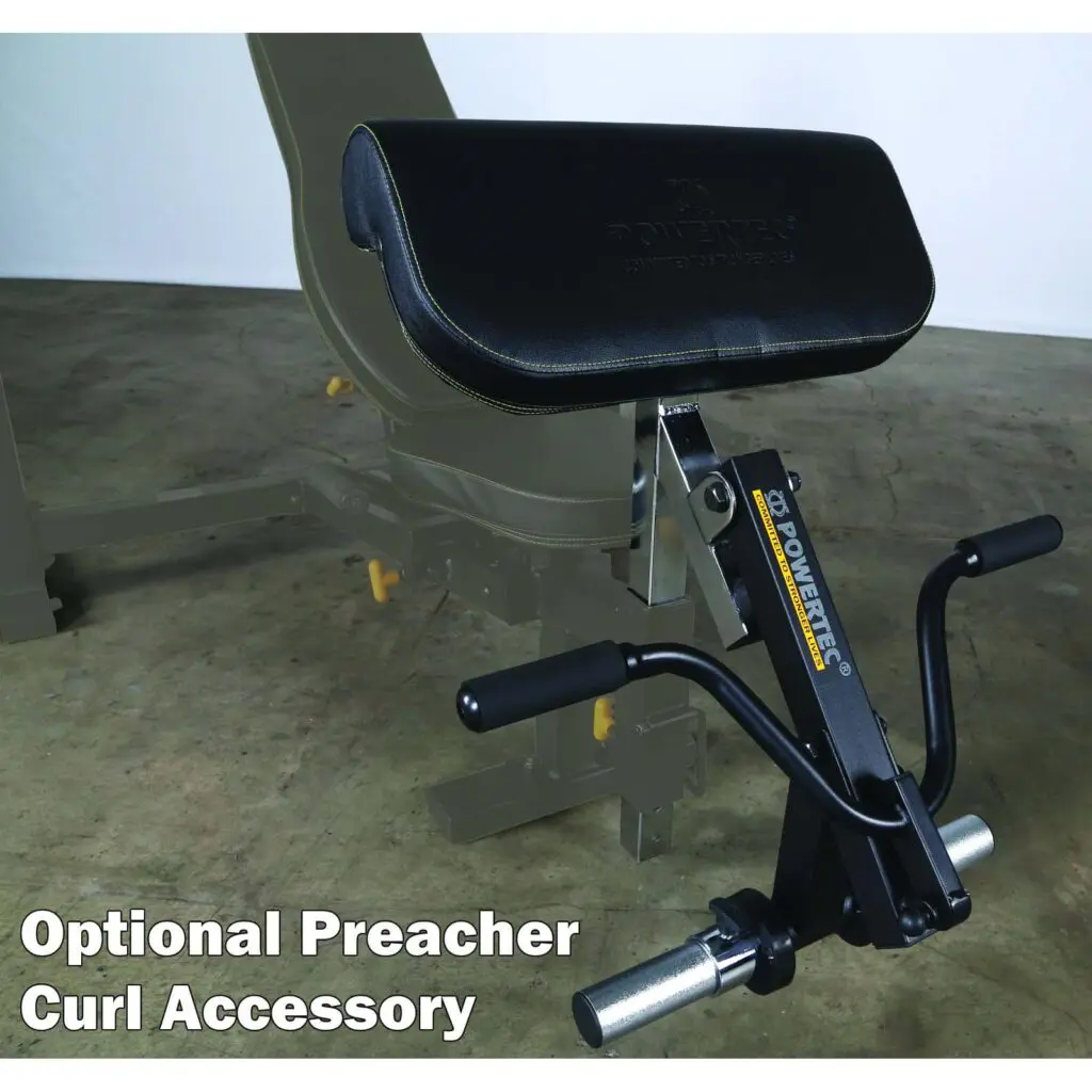 Powertec Curl Machine Accessory with revised handles.