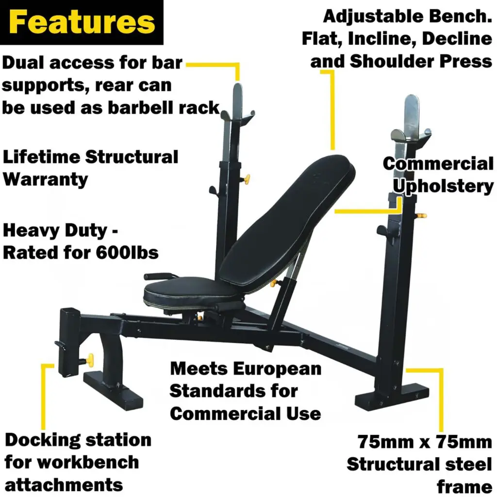 Powertec Olympic Bench Press Features