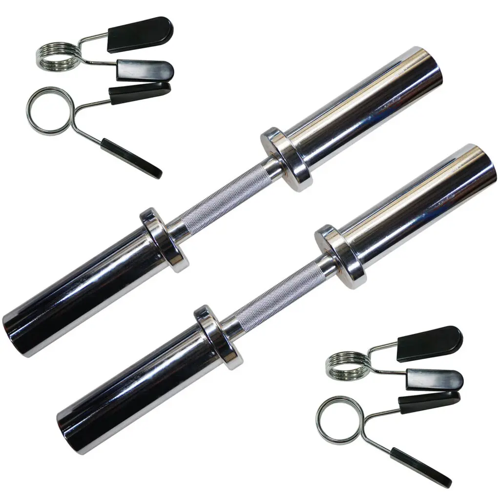 Olympic dumbbell handle set with collars