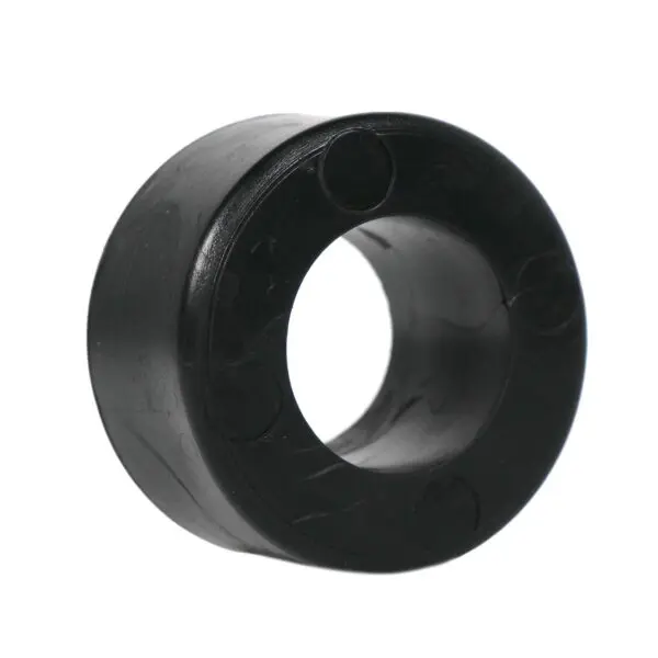 The Gym Rubber Stopper is a black cylindrical rubber grommet, 32 mm thick, with a smooth surface and a central hole for protection or insulation, shown on a white background.