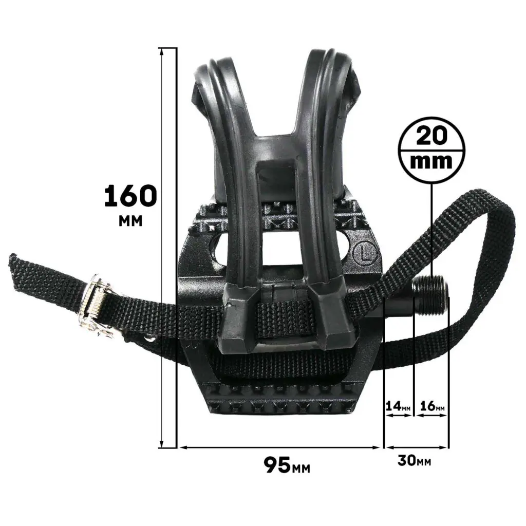 adjustable straps and toe clips keep your feet secure