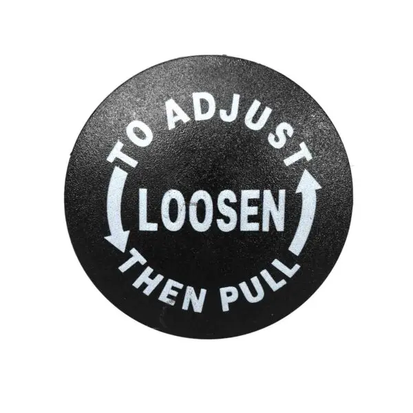 The Pop Pin M20 30mm SCREW features a black circular dial with white text reading TO ADJUST LOOSEN THEN PULL. Curved arrows around LOOSEN indicate the direction for adjustment.