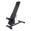The Ironmaster Head Extension SB is a black adjustable weight bench featuring a padded seat and backrest, an inclined position, and a sturdy metal frame.