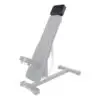 The Ironmaster Head Extension SB is an adjustable weight bench featuring a padded backrest, seat, and foot support in an inclined position. It has a sturdy metallic gray finish suitable for home or gym use.