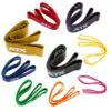 ATX® Power Bands, featuring the ATX logo, are arranged on a white background in a rainbow of colors including red, purple, yellow, black, blue, green, orange, and pink.