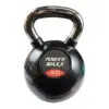 A black Power Maxx 40kg kettlebell featuring a shiny handle, with POWER MAXX and 40 in red and white on the front.