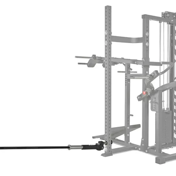 The ATX® MultipleX Multi Gym - 700 features a metal cable machine attachment that extends horizontally and includes adjustable parts for diverse exercises.