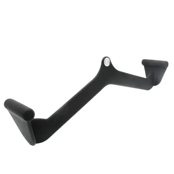 The Full Advantage Grip - MID GRIP is a black wall-mounted pull-up bar featuring angled grips and a central support bracket, perfect for strength training and home workouts.